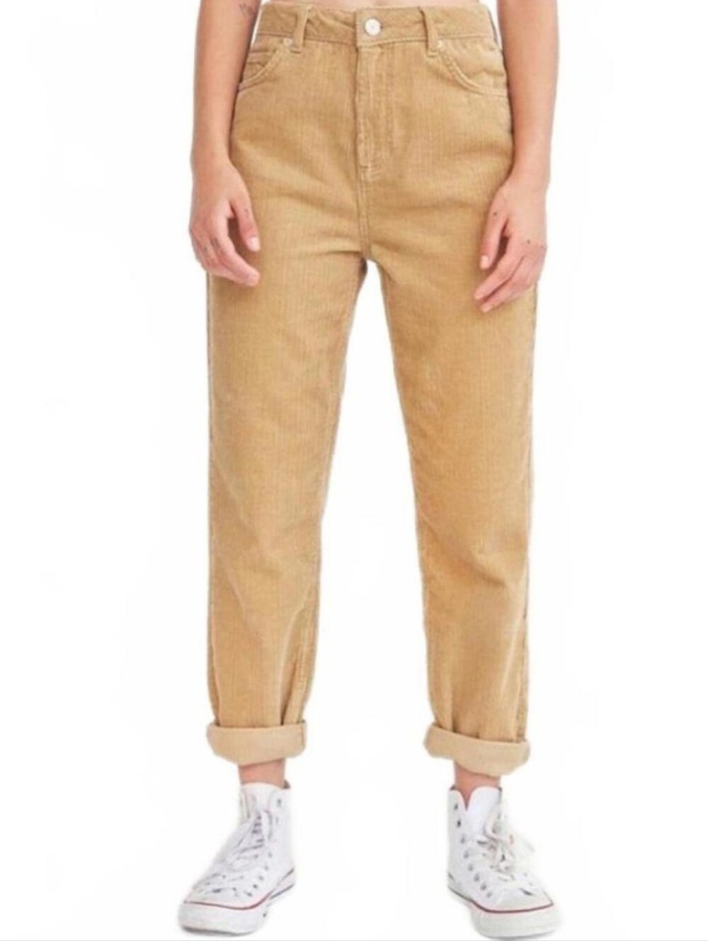 Urban Outfitters BDG Corduroy High Rise Mom Jeans in Tan Size 24